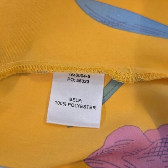 Current Air Los Angeles Ruffle Sleeve Floral Blouse | Size LYellow, Pink, - Picture 5 of 6